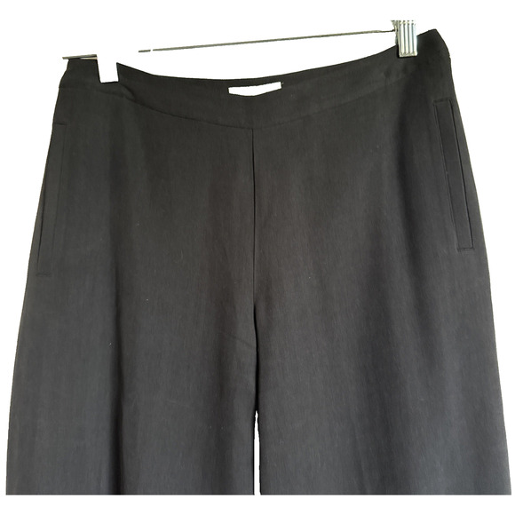 Tommy Bahama Women's Sz 6 100% Silk Wide Leg Capri Length Pants Black Pull On - Picture 2 of 11